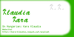 klaudia kara business card
